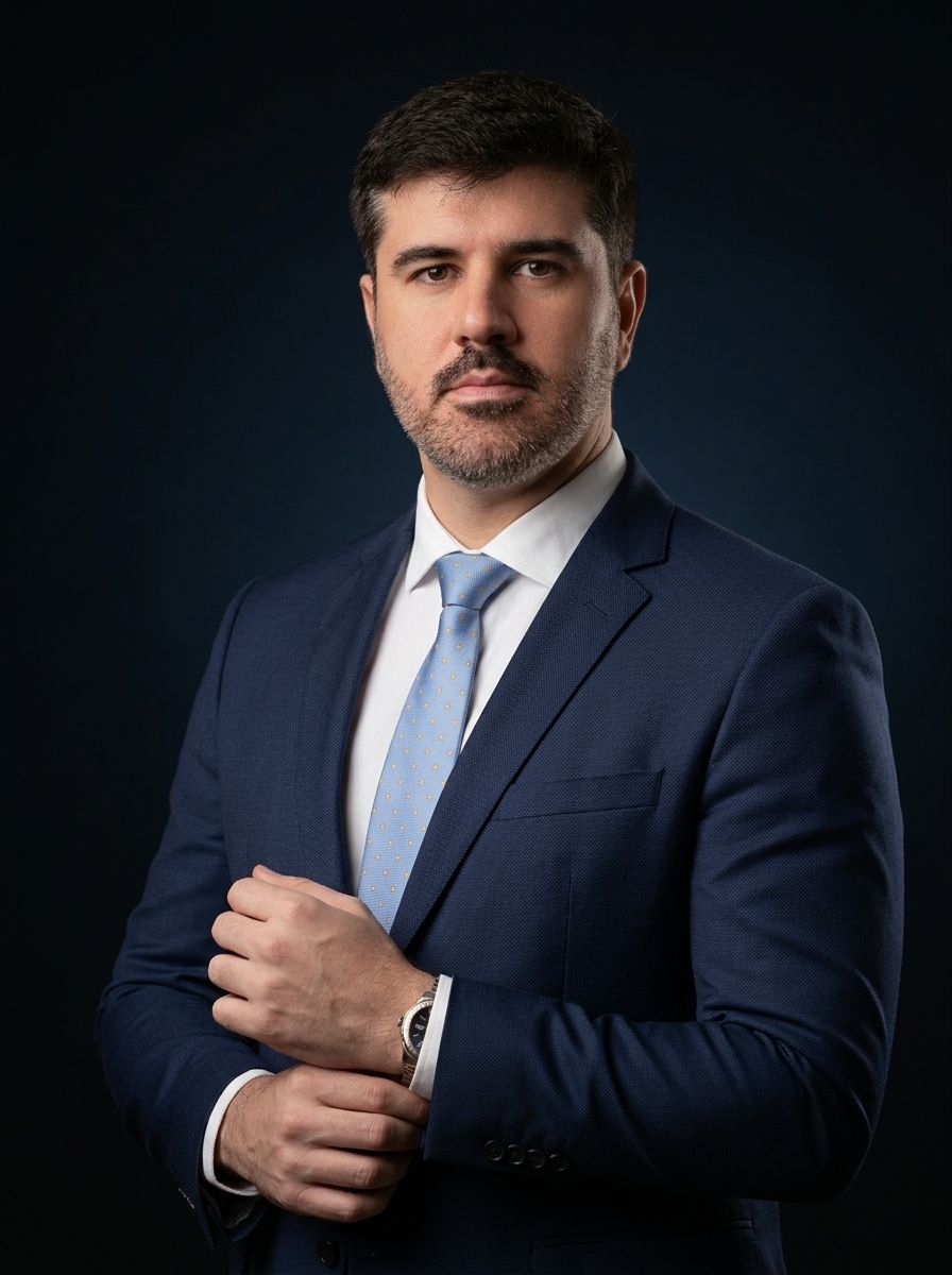 Rubens Lopes, advogado trabalhista no Rio de Janeiro, de terno azul-marinho e gravata azul-clara