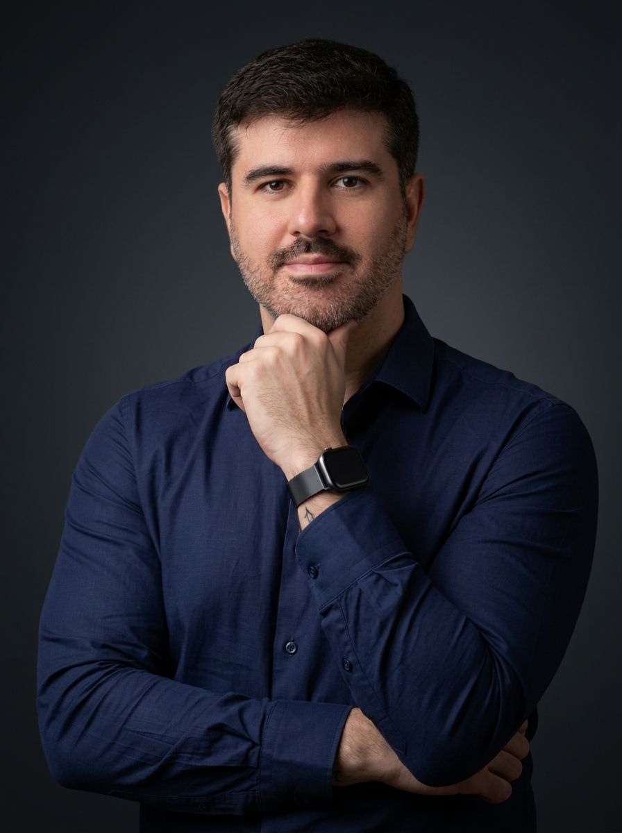 Rubens Lopes, advogado para trabalhadores, de camisa azul-marinho em retrato informal